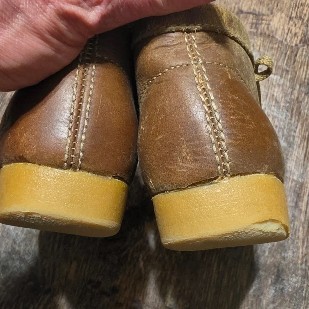 SMALL GUIDE Chukka Boots Kids 1 / 1.5 Brown Leather Moc Toe Lace Up Crepe Sole
